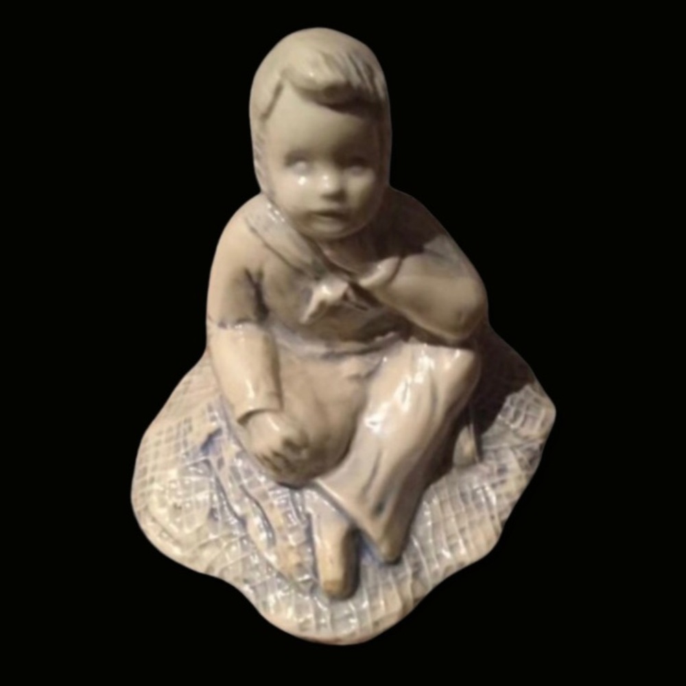 Sailor boy Ceramic figure handmade pale blue